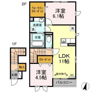 ボンジュール相模大野B【2階】の間取り