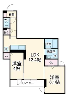 ドムスクレスト相模大野【2階】の間取り