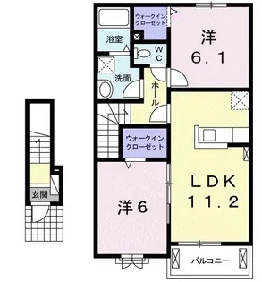 デュオ ディッチャ イーリス【2階】の間取り