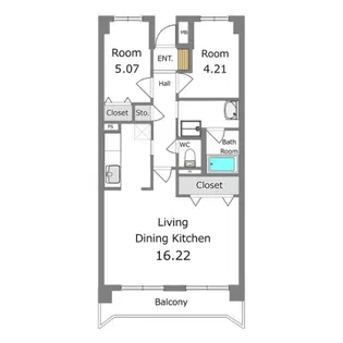 LIBARTY OAK【6階】の間取り