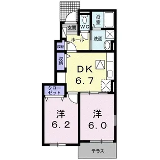 ル・ソレイユ 四番館【1階】の間取り