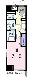 ルーモベルビ・キャトル【1階】の間取り