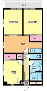 リバーサイドイナギ【3階】の間取り