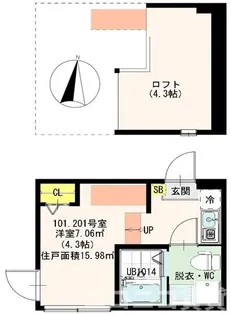 ハーモニーテラス梅島VII【2階】の間取り