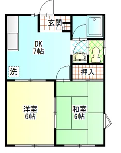 エコーハイツB【1階】の間取り