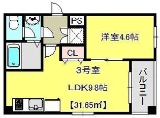 DearCourt稲毛海岸【4階】の間取り