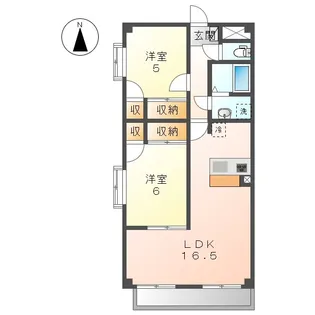 愛知県あま市篠田鳥羽見【マンション】の間取り