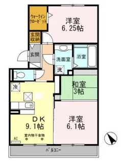 愛知県知立市山屋敷町富士塚【アパート】の間取り