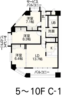 ホワイトステージ城西【9階】の間取り