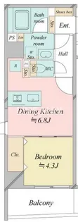クロスレジデンス日本橋浜町【8階】の間取り