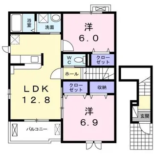 愛媛県宇和島市柿原【アパート】の間取り