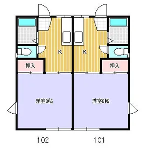 メゾンドコスモB【1階】の間取り