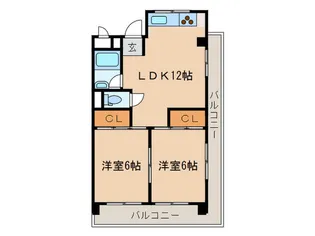 西村ハイツ【6階】の間取り