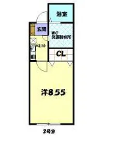 アミティ館内二番館【1階】の間取り
