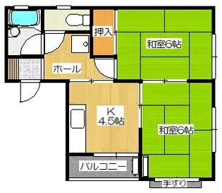 2DKの間取り画像