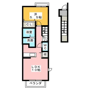 カーサダンディライオンB【2階】の間取り