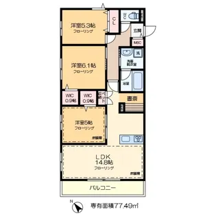 エトワールヴァリ プリミエ【2階】の間取り