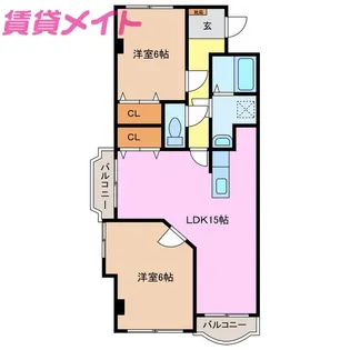 グランディール【2階】の間取り