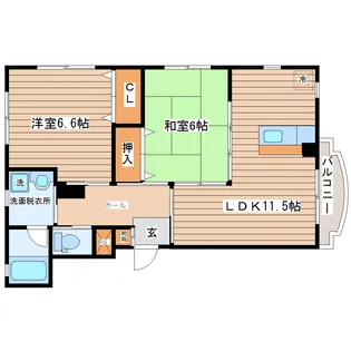 サンリバー仙台南【1階】の間取り
