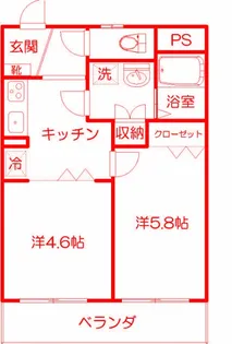 サニーサイド・ヴィレッジ【1階】の間取り