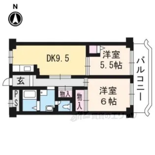 第2洛西ハイツ【5階】の間取り