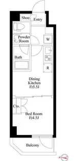 1DKの間取り画像