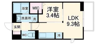 1LDKの間取り画像