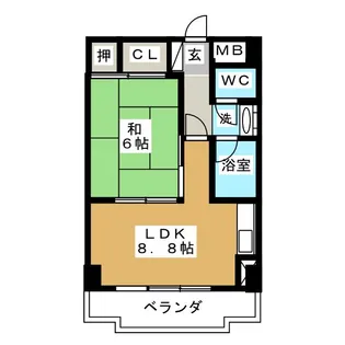 ハイム旭丘【6階】の間取り