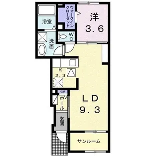 イースト ワン ピース【1階】の間取り