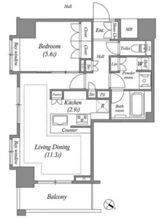 ザ・レジデンス赤坂檜町【10階】の間取り
