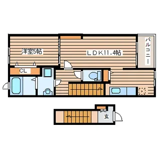 ソレアード西勝山【2階】の間取り