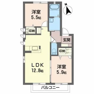 メゾン・ド・オアシス【1階】の間取り