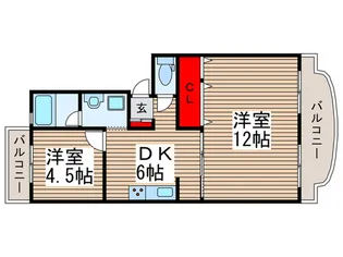 第2ヤマダマンション.【1階】の間取り
