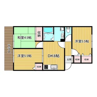 メゾンゼルカバB棟【1階】の間取り