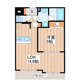 LUANA AIR RESIDENCE五橋【2階】の間取り