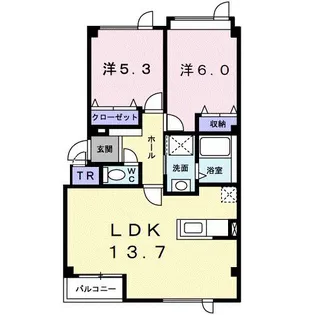 レジーナフジII【2階】の間取り