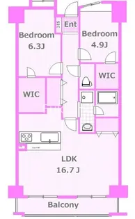神奈川県横浜市神奈川区三ツ沢上町【マンション】の間取り