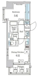 パークアクシス門前仲町イースト【11階】の間取り