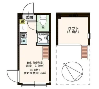 ハーモニーテラス板橋【1階】の間取り