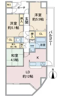 ヴィルヌーブ東戸塚プレジール【1階】の間取り