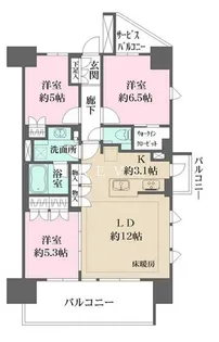 ルフォン蔵前ザ・レジデンス【8階】の間取り