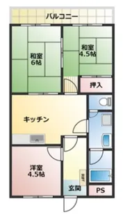 舩渡マンションB B【2階】の間取り
