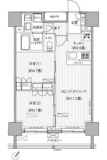 ヒューリックレジデンス駒込【6階】の間取り