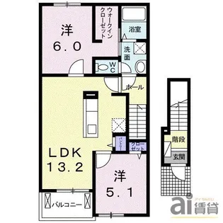 マハナ ファレ【2階】の間取り