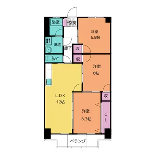 グリーン高瀬木【5階】の間取り