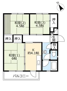 UR中登美第三【1階】の間取り