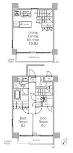 プラウドフラット三軒茶屋II【5階】の間取り