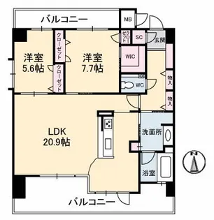 プレミア ステーション 西口【9階】の間取り