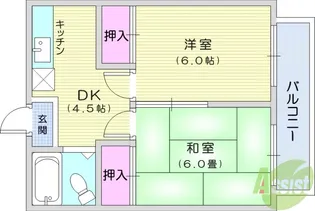 スカイハイツ【2階】の間取り