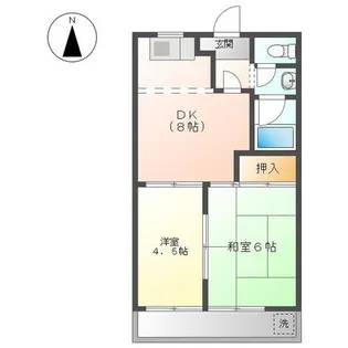 サンハイツNAWA B棟【1階】の間取り
